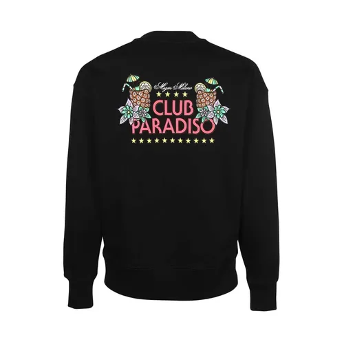 Printed Cotton Sweatshirt - Msgm - Modalova