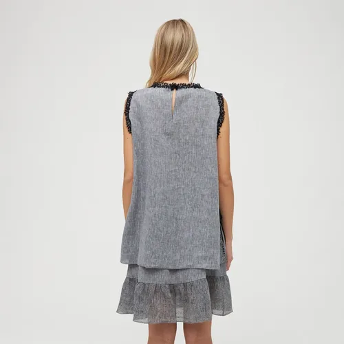 Lace Trim Linen Top - Ermanno Scervino - Modalova