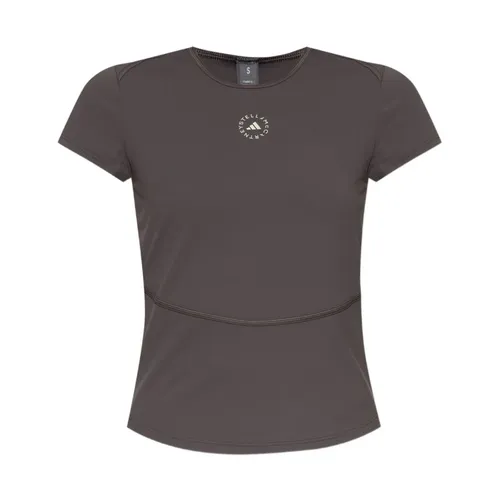 Taupe Grey Crew Neck T-shirts - Adidas by Stella McCartney - Modalova