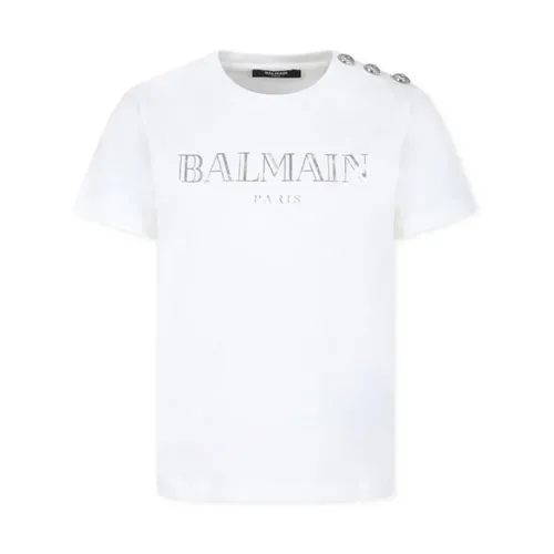 Logo Print Crew Neck T-shirt - Balmain - Modalova