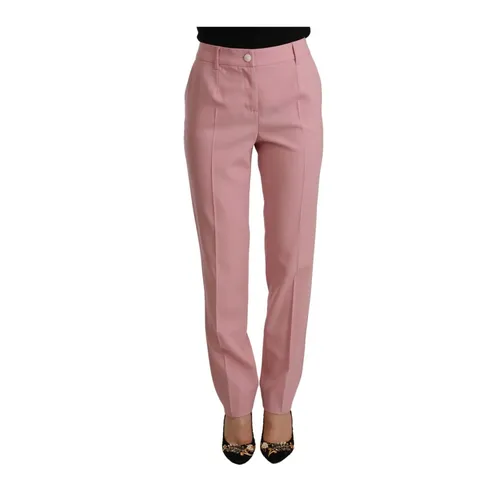 Elegant Pink High-Waisted Trousers - Dolce & Gabbana - Modalova