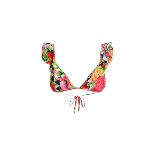 Printed Lycra Triangle Bikini Top - Moschino - Modalova