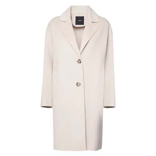 White Cloth Coat Two Button Closure - Pinko - Modalova