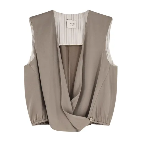 V-neck Cross-over Top - Alysi - Modalova