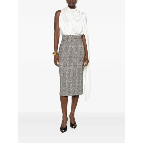 Skirt in viscose fabric with python print - Elisabetta Franchi - Modalova
