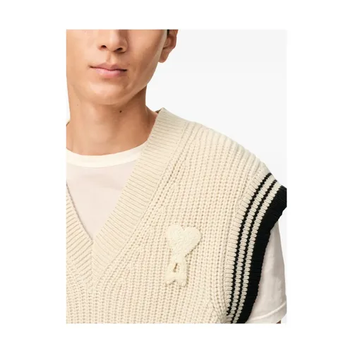 Ribbed Wool Sleeveless Ami De Coeur Sweater - Ami Paris - Modalova