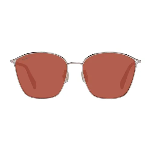 Rose Gold Rectangular Sunglasses with Brown Lenses - Max Mara - Modalova