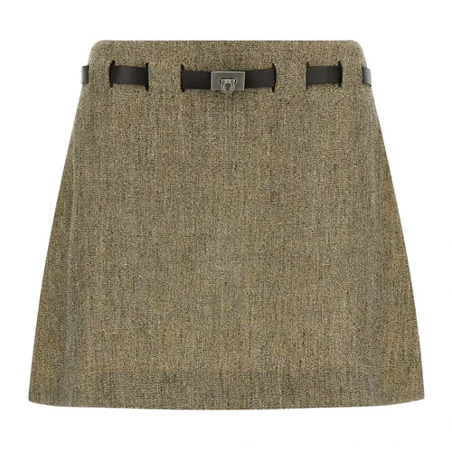 Mini Skirt with Gancini Belt - Ferragamo - Modalova