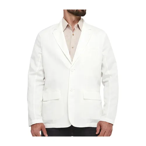 Linen Blend Single-Breasted Jacket - Armani Exchange - Modalova
