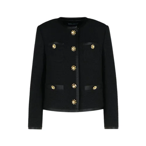 Black Knitted Jacket with Button Fastening - Dolce & Gabbana - Modalova