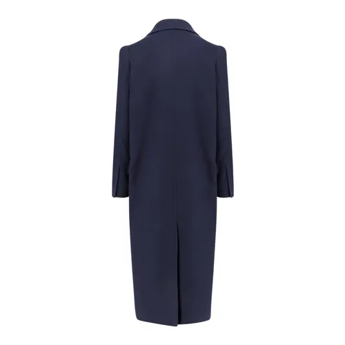 Blue Wool Cashmere Double-Breasted Coat - Max Mara - Modalova