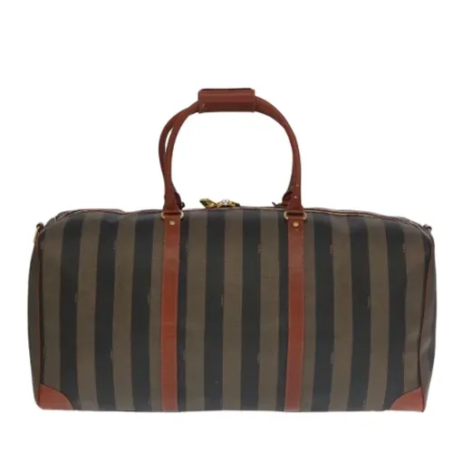 Pre-owned Pequin Canvas Boston Bag - Fendi Vintage - Modalova