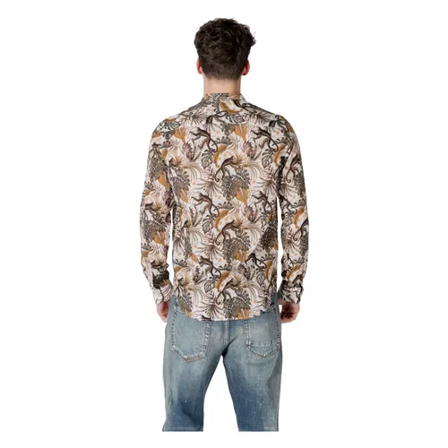 Floral Mandarin Collar Shirt - Gianni Lupo - Modalova