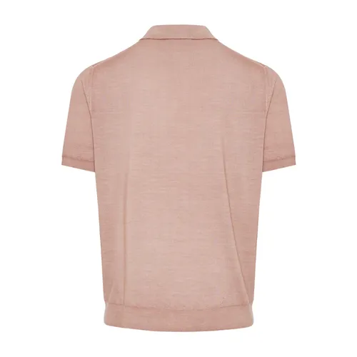 Wool/Silk Buttonless Polo Shirt - Canali - Modalova
