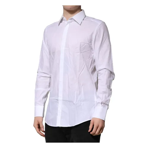 Camicia Bianca Martini a Maniche Lunghe - Dolce & Gabbana - Modalova