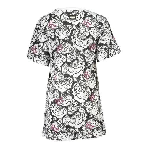 Short White Dress with Round Neck - Cavalli Class - Modalova