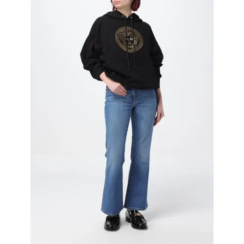 Elegant Blue Flared Jeans - Versace - Modalova