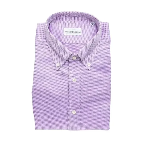 Camicia di Cotone Viola a Pois - Robert Friedman - Modalova
