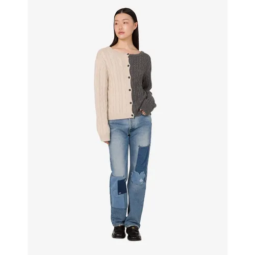 Two-Tone Alpaca Blend Cardigan - Moschino - Modalova