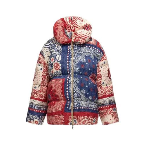 Bandana Print Puffer Jacket - Roberto Cavalli - Modalova