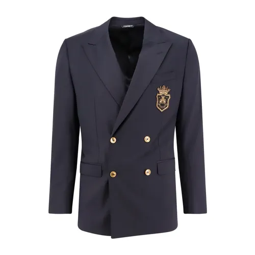 Double-Breasted Wool Blazer - Dolce & Gabbana - Modalova