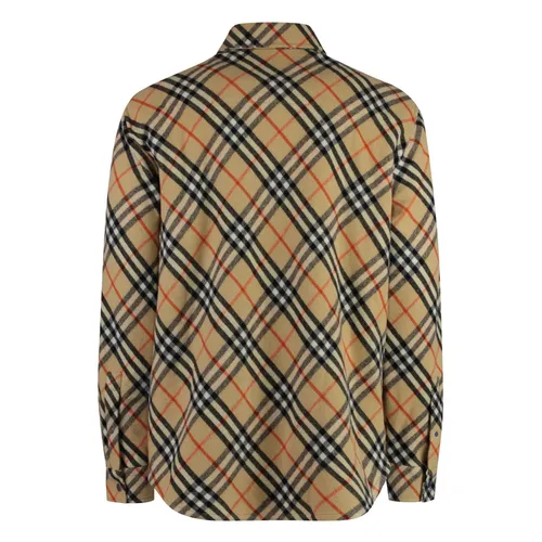 Wool Check Overshirt - Burberry - Modalova