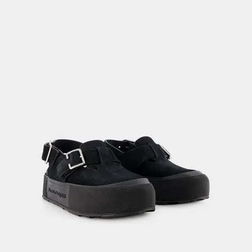 Mount Slick Sandals - Black/Silver Leather - Alexander McQueen - Modalova