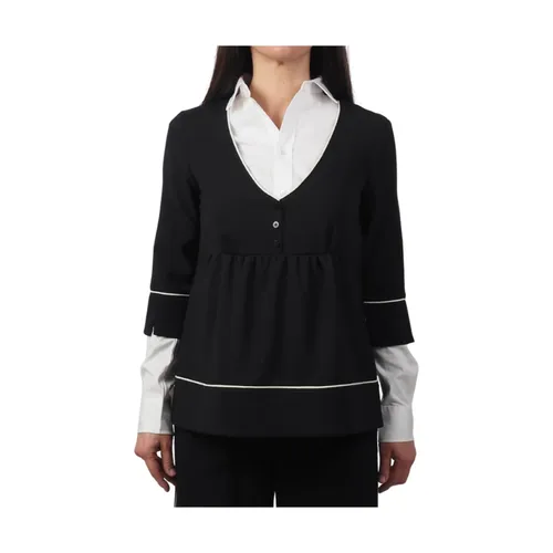 Blusa negra de mujer con mangas 3/4 - Alessia Santi - Modalova