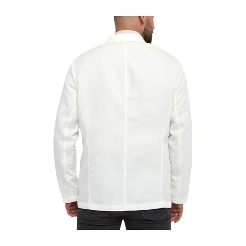 Linen Blend Single-Breasted Jacket - Armani Exchange - Modalova