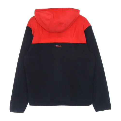 Half Zip Hoodie Black/Red/White - Fila - Modalova