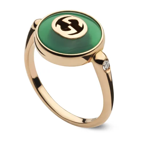 Interlocking Ring in pink gold - Gucci - Modalova