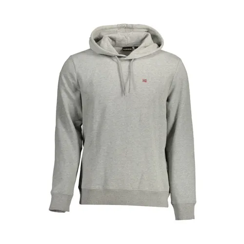 Gray Cotton Hoodie for Men - Napapijri - Modalova