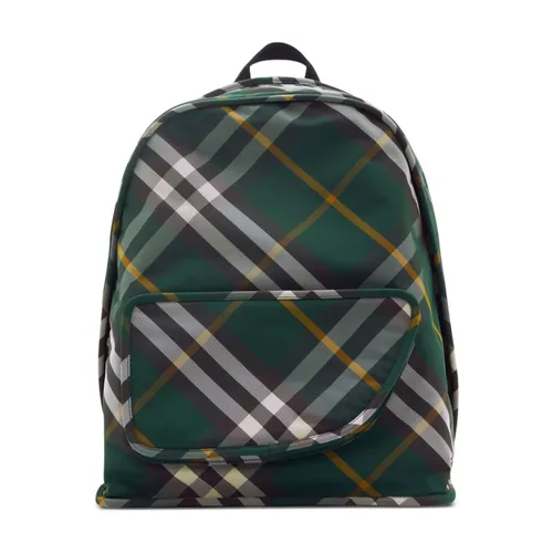 Green Ivy Checkered Backpack - Burberry - Modalova