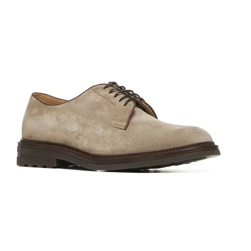 Beige Suede Derby Shoes - Brunello Cucinelli - Modalova