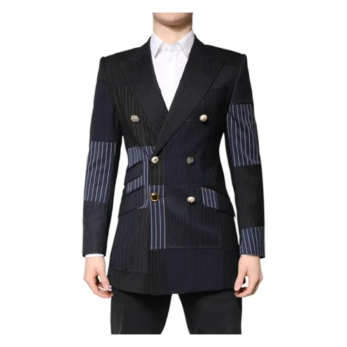 Multicolor Patchwork Formal Blazer Jacket - Dolce & Gabbana - Modalova