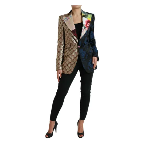 Multicolor Floral Patchwork Jacquard Jacket - Dolce & Gabbana - Modalova