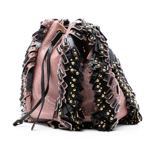 Borsa a secchiello in pelle con borchie Pre-owned - Prada Vintage - Modalova