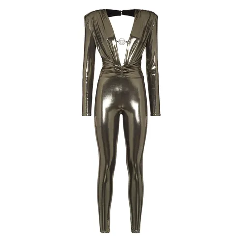 Mono Lamé con hombreras acolchadas - Philipp Plein - Modalova