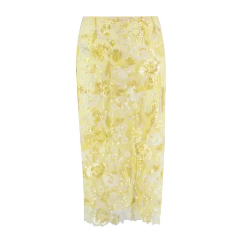 Floral Sequin Midi Skirt - Ermanno Scervino - Modalova