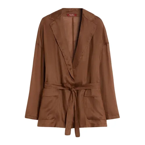 Ramié Belted Jacket - Max Mara Studio - Modalova