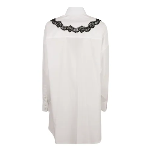 Oversize poplin shirt with lace inserts - Dolce & Gabbana - Modalova