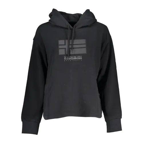 Sudadera negra con capucha y bordado - Napapijri - Modalova