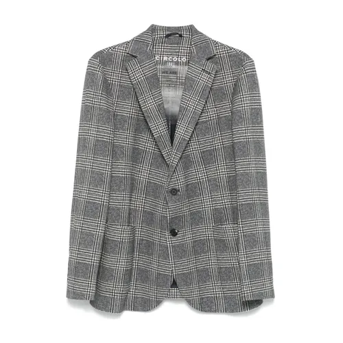 Blue Check Fleece Jacket - Circolo 1901 - Modalova