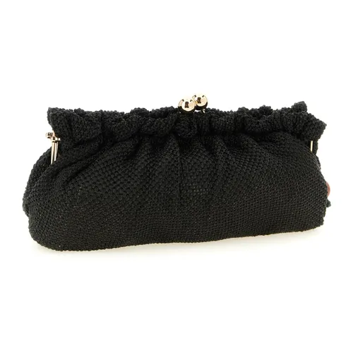 Raffia Clutch with Cherry Charm - Twinset - Modalova