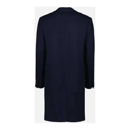 Wool Coat Navy Blue Classic Style - Ami Paris - Modalova