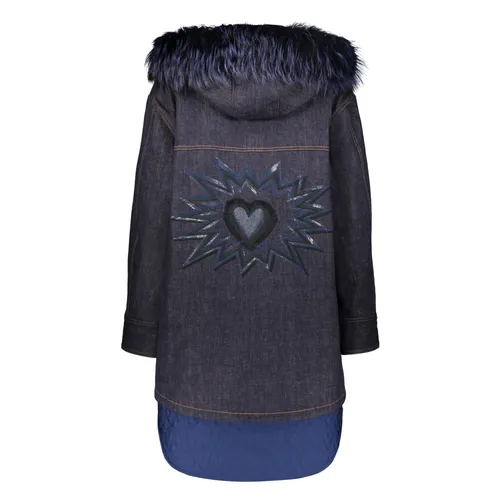 Denim Jacket with Fox Fur Trim - Fendi - Modalova