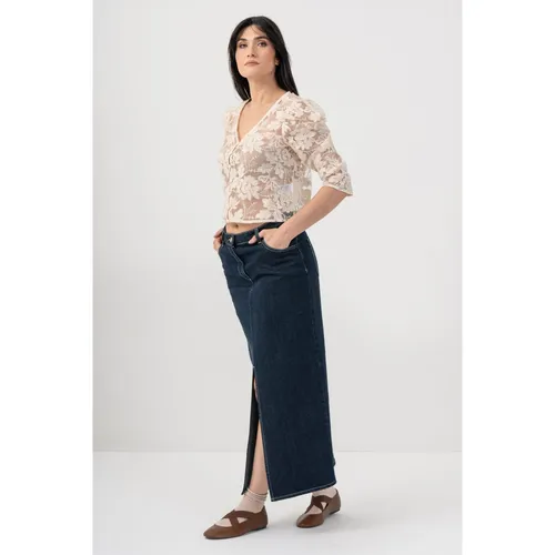 Casual Denim Look Long Skirt - Kocca - Modalova