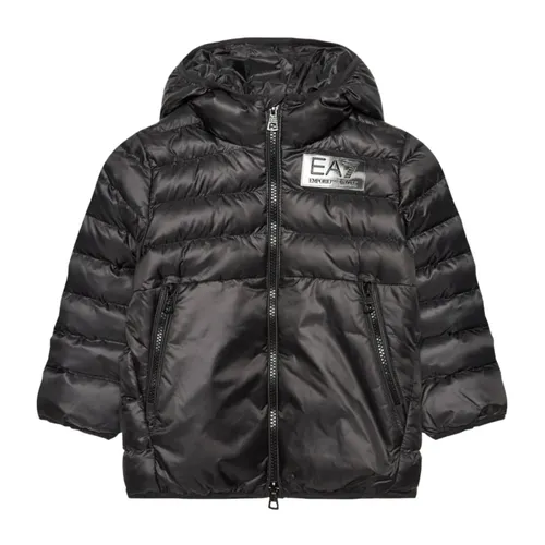 Black Bomber Jacket for Kids - Emporio Armani EA7 - Modalova