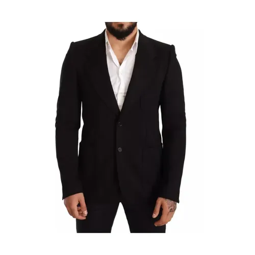 Black Wool Slim Fit Blazer Jacket - Dolce & Gabbana - Modalova