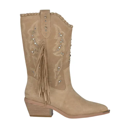 Suede Boots With Fringes - Alma EN Pena - Modalova